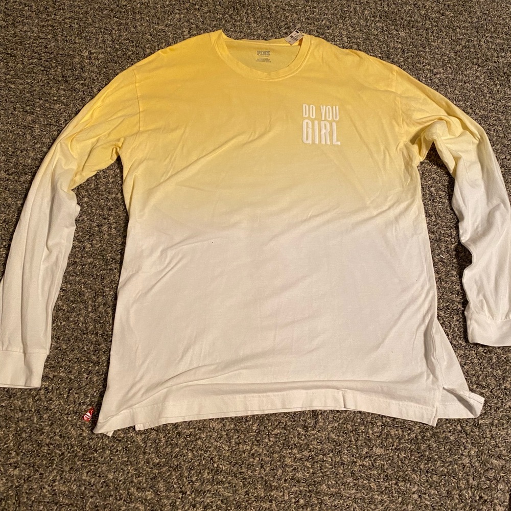 Yellow to white PINK shirt